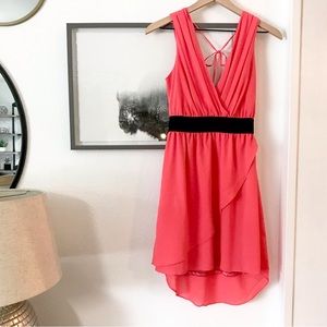 RUFFLED HEM CHIFFON DRESS